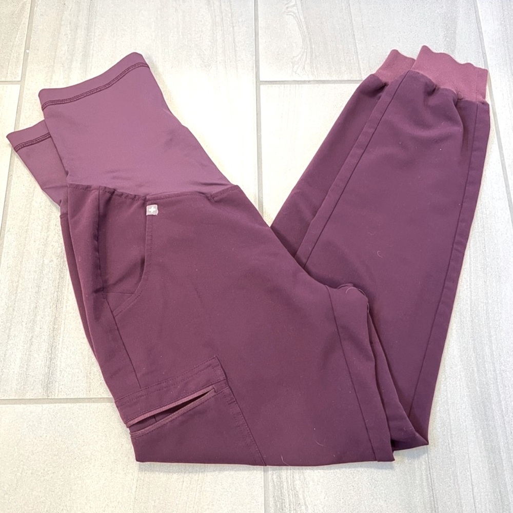 FIGS Maternity Deep Purple Zamora XS Scrub Pants